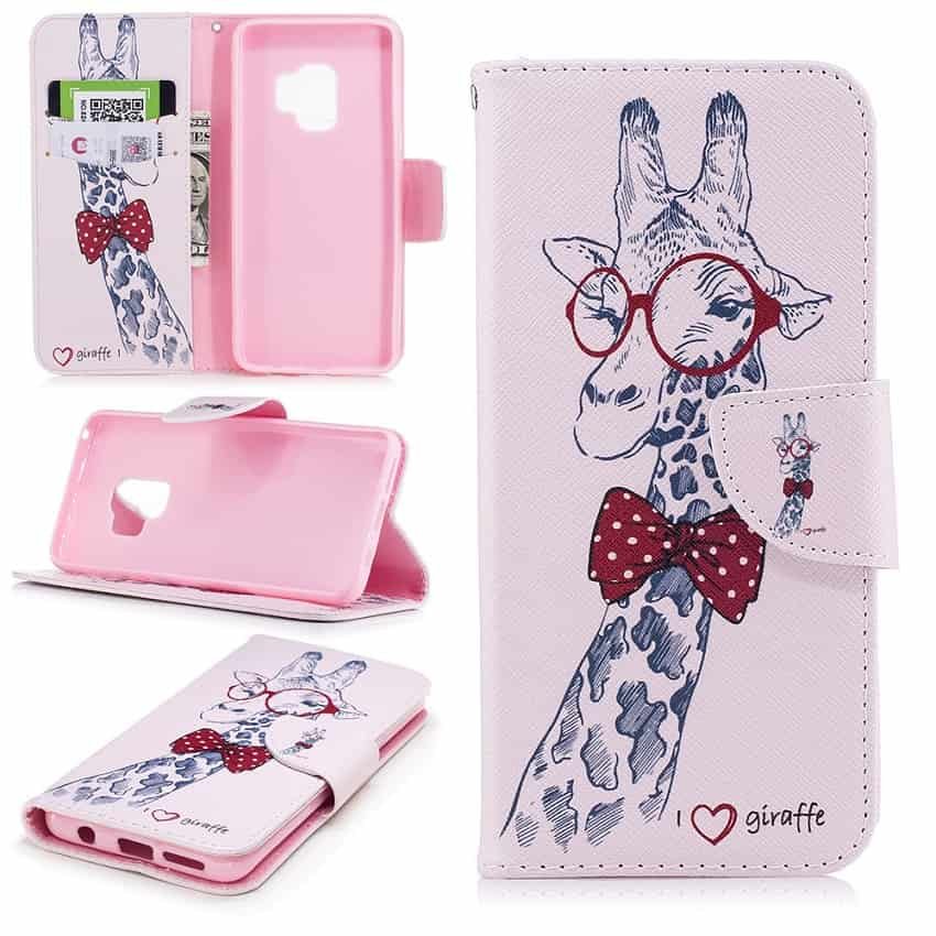 Funda Libro Samsung Galaxy S9 Soporte Dibujo JIRAFA