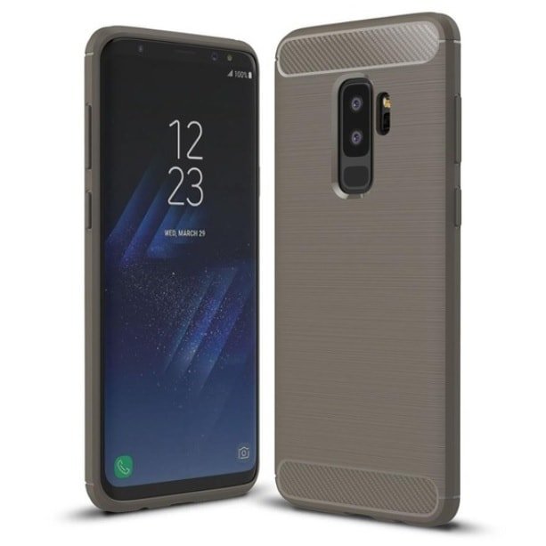 funda gel tpu cepillada Gris Samsung Galaxy S9 Plus