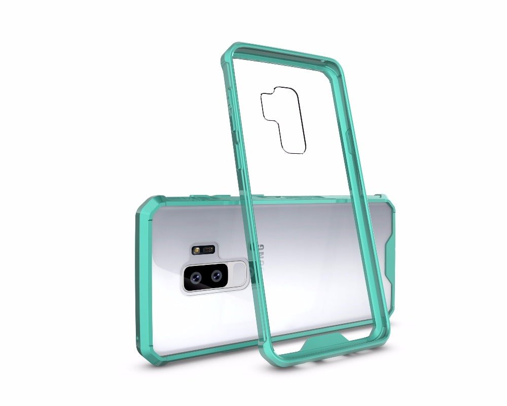 Funda Samsung Galaxy S9 Hybrid Transparente con bordes Verde