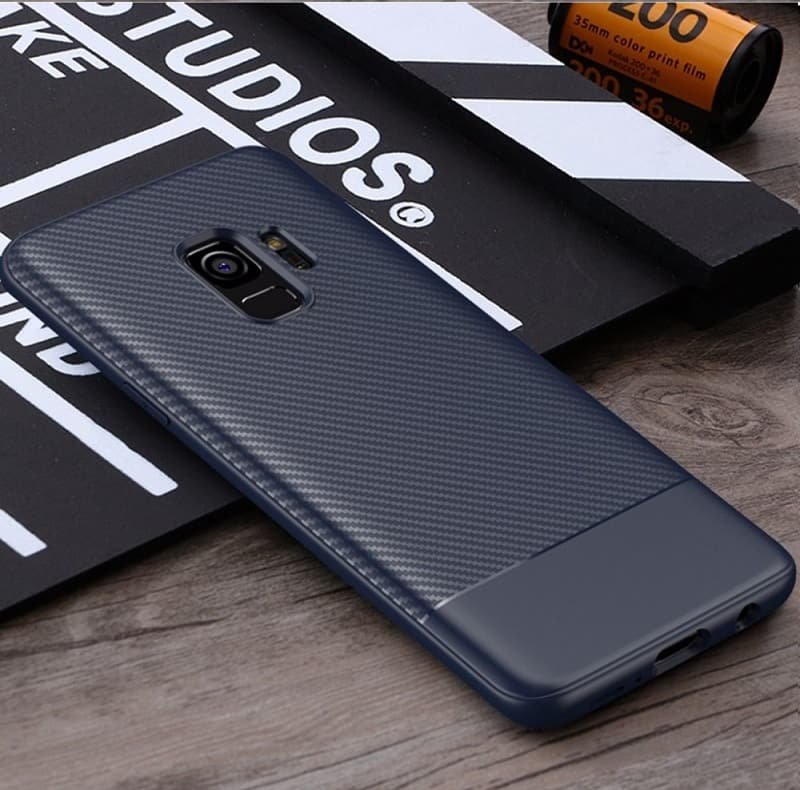Funda Samsung Galaxy S9 TPU Fibra Carbono Azul