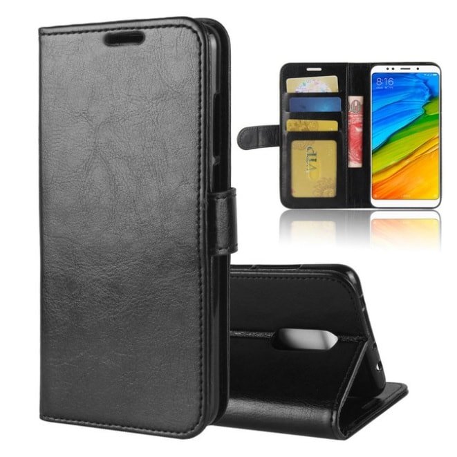 Funda Libro Xiaomi Redmi 5 Plus Soporte Negra.