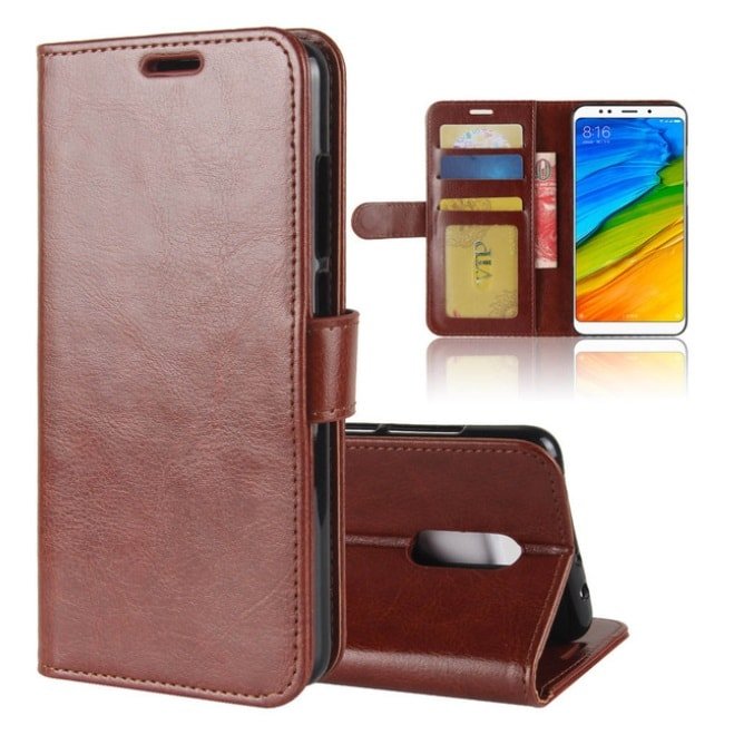 Funda Libro Xiaomi Redmi 5 Plus Soporte Marron.