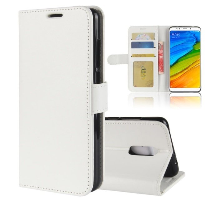 Funda Libro Xiaomi Redmi 5 Plus Soporte Blanca.