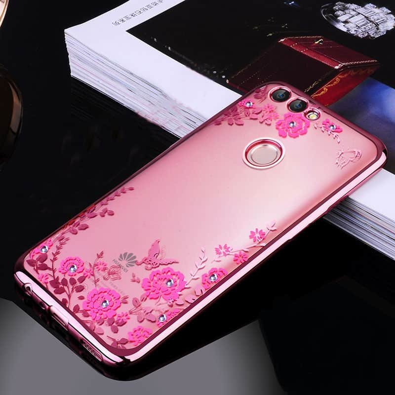 Funda Huawei P Smart Gel Bordes Rosa Flores
