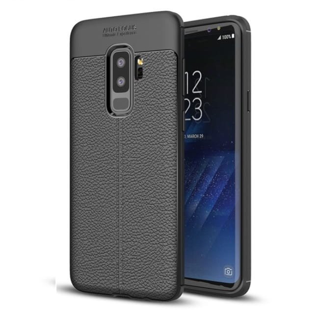 Funda Samsung Galaxy S9 Plus Gel Cuero 3D Negra.