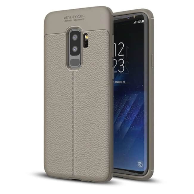 Funda Samsung Galaxy S9 Plus Gel Cuero 3D Gris.