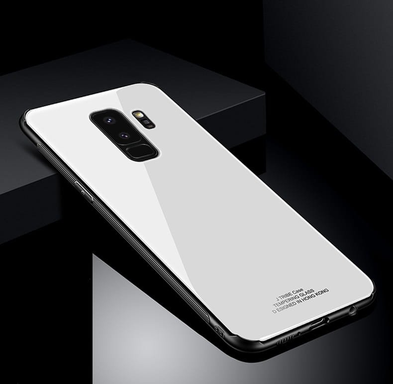 Funda Samsung Galaxy S9 Plus Silicone con trasera Cristal Templado Blanca