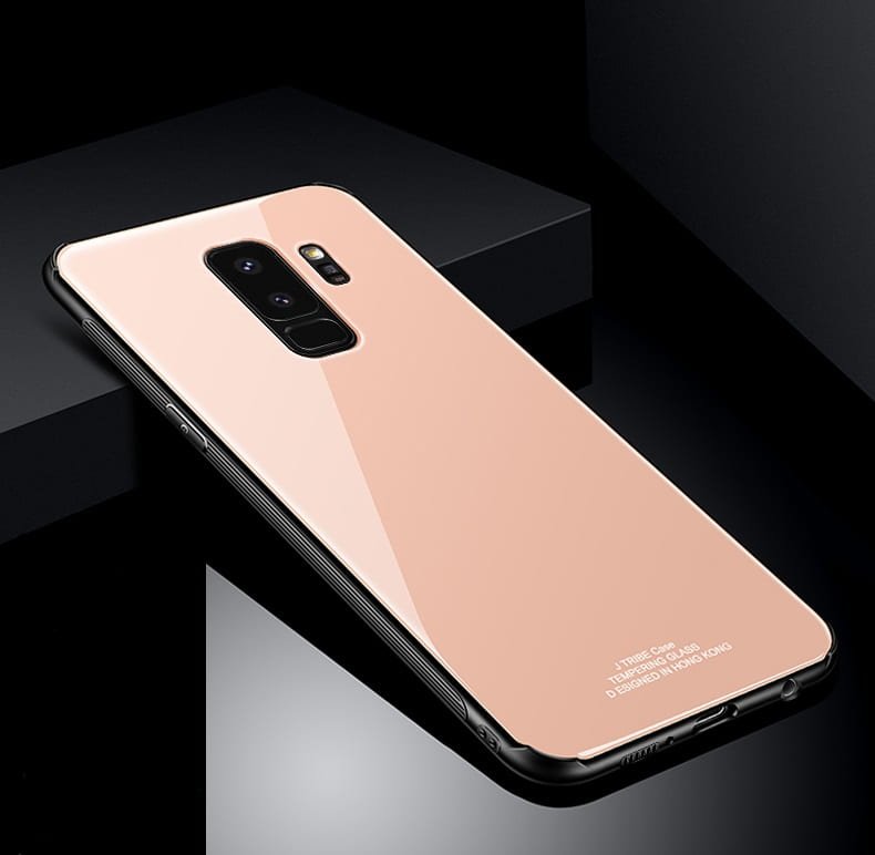 Funda Samsung Galaxy S9 Plus Silicone con trasera Cristal Templado Dorada