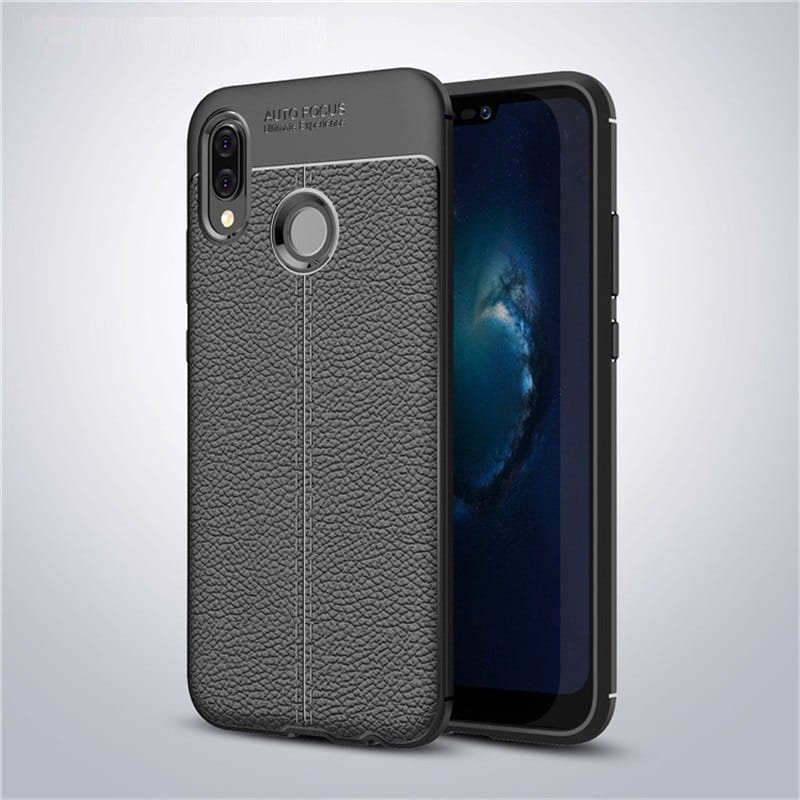 Funda Huawei P20 Lite Tpu Cuero 3D negra
