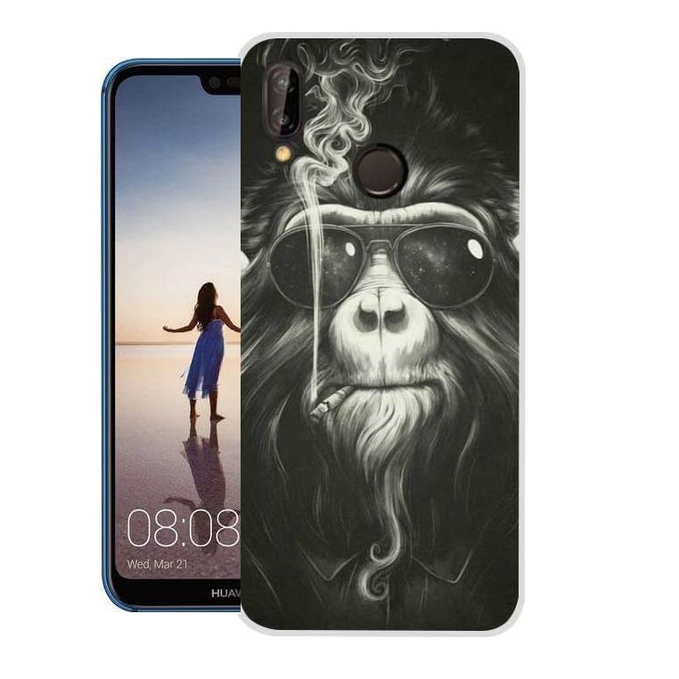 Funda Huawei P20 Lite Gel Dibujo Mono de alta calidad.