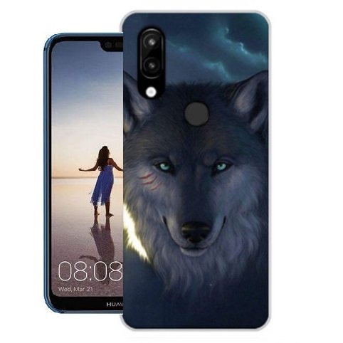 Funda Huawei P20 Lite Gel Dibujo Lobo de alta calidad.