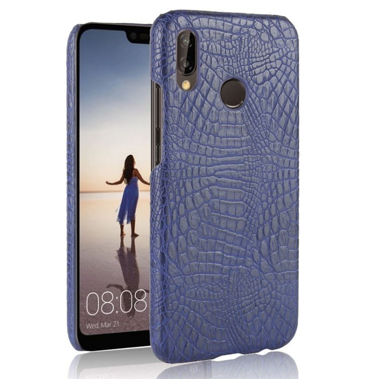 Funda carcasa cuero cocrodilo Azul Huawei P20 Lite