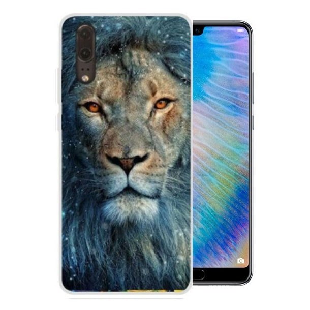 Funda Huawei P20 Gel Dibujo Leon Indestructible de alta calidad.