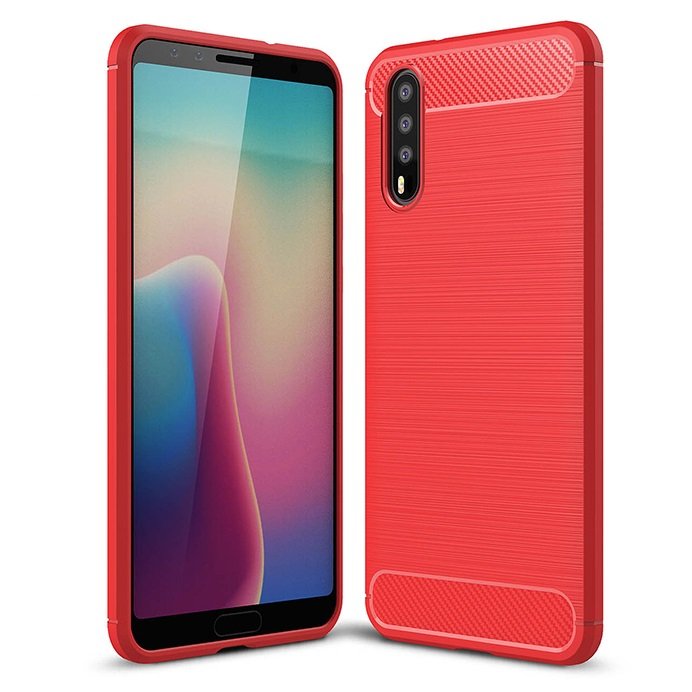 funda gel tpu cepillada Roja Huawei P20 Pro