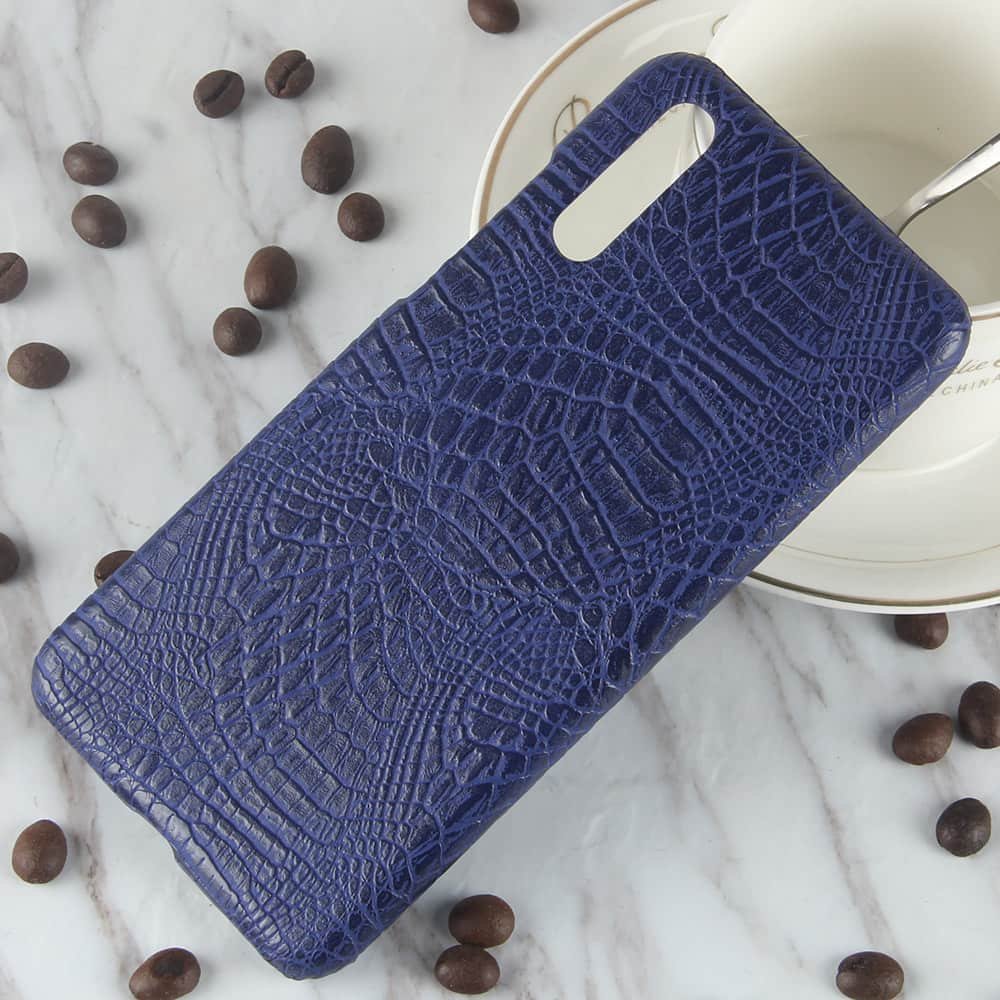 Funda carcasa cuero cocrodilo Azul Huawei P20