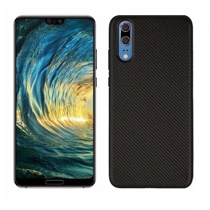 Funda Huawei P20 TPU Fibra Carbono Negra