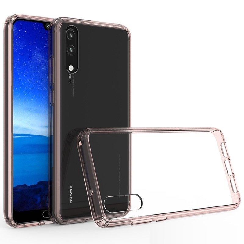 Funda Huawei P20 Hybrid Transparente con bordes Rosa