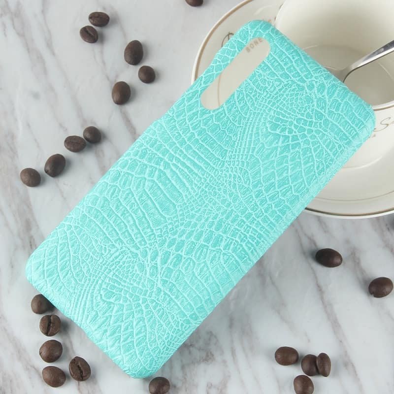 Funda carcasa cuero cocrodilo turquesa Huawei P20 Pro