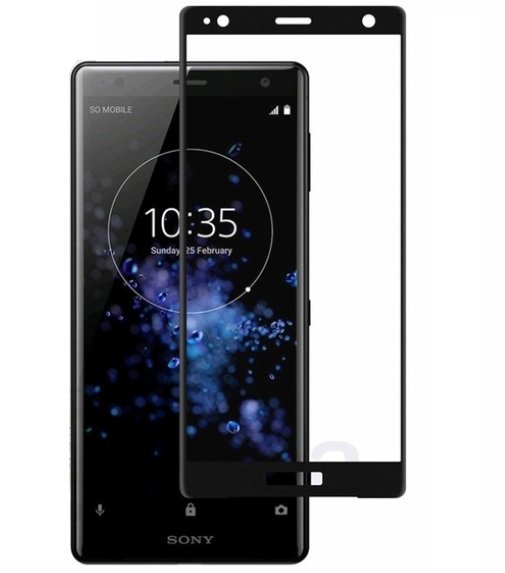 Protector Pantalla Cristal Templado Premium Sony Xperia XZ2 Negro Mas duro del Mundo (G Glass).