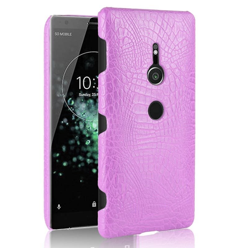 Funda carcasa cuero cocrodilo Rosa Sony Xperia XZ2
