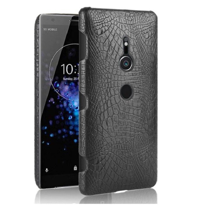 Funda carcasa cuero cocrodilo Negra Sony Xperia XZ2