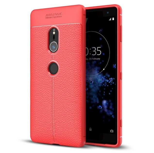 Funda Sony Xperia XZ2 Tpu Cuero 3D Roja