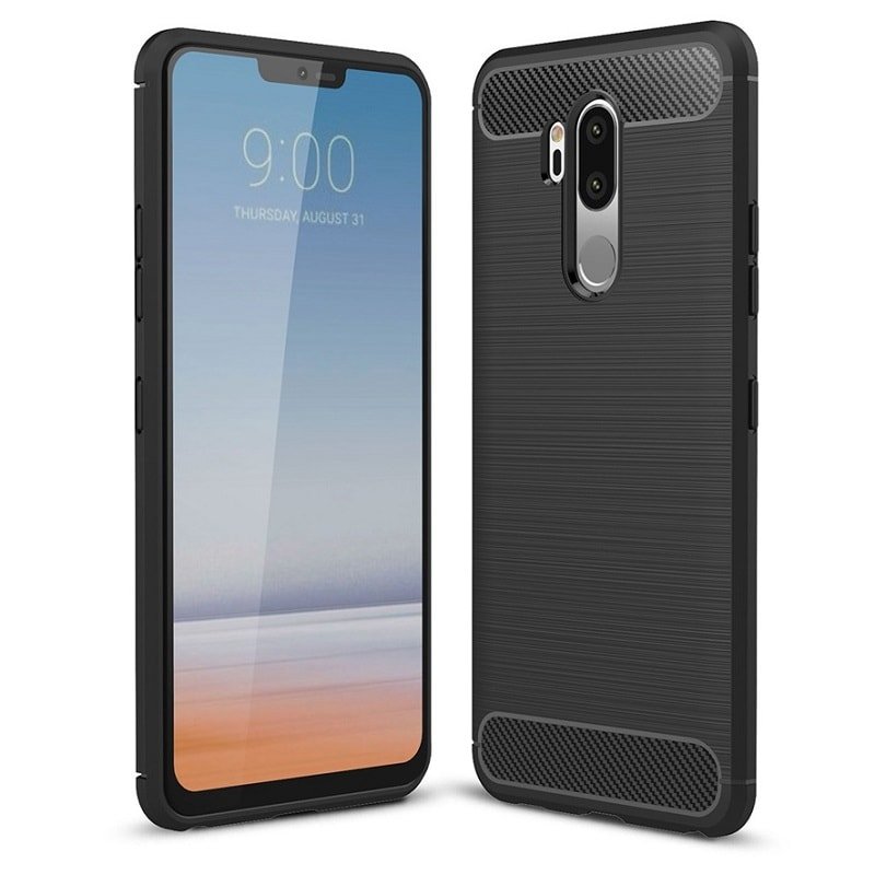 Funda LG G7 Gel Hybrida Cepillada Negra