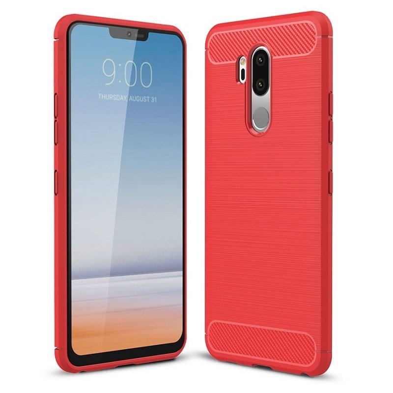 Funda LG G7 Gel Hybrida Cepillada Roja