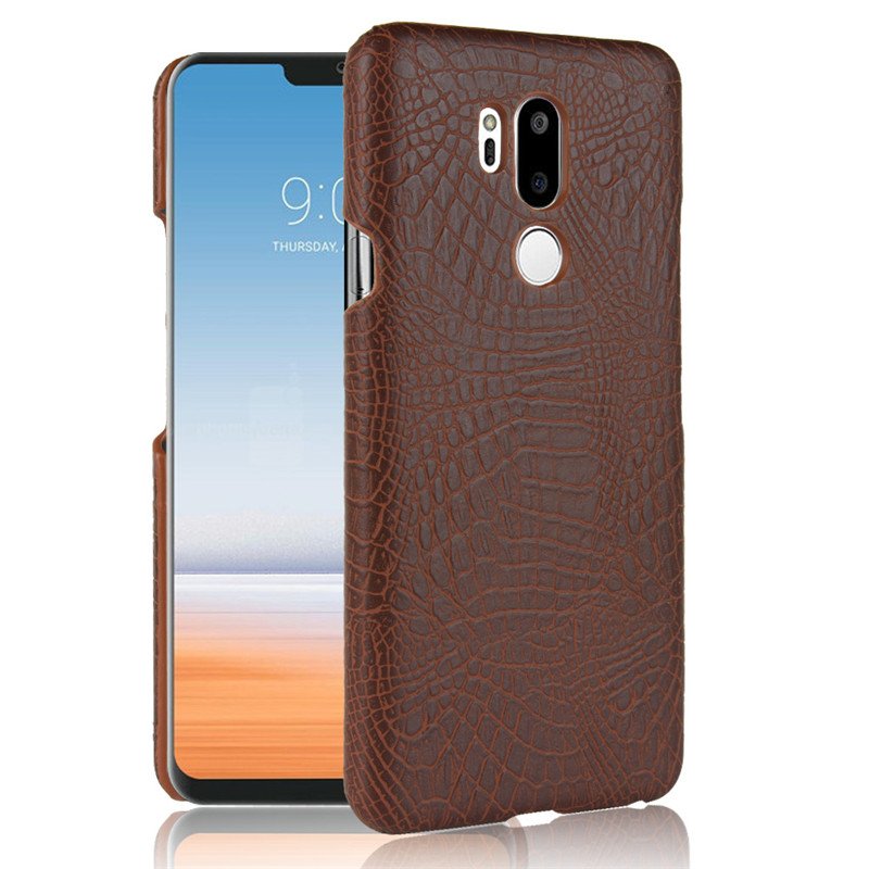 Funda carcasa cuero cocrodilo Marron LG G7