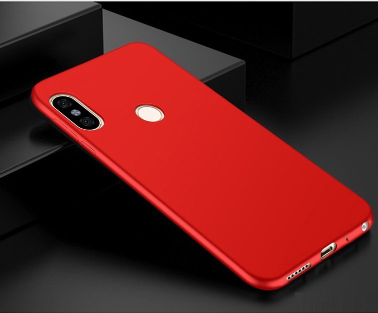Funda Gel Xiaomi Mi A2 Flexible y lavable Mate Roja