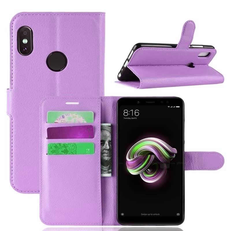 Funda Libro Xiaomi Mi A2 Soporte Lila.