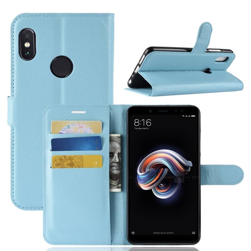 Funda Libro Xiaomi Redmi Note 5 Soporte azul.