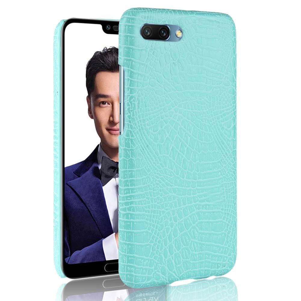 Funda carcasa cuero cocrodilo turquesa Huawei P20