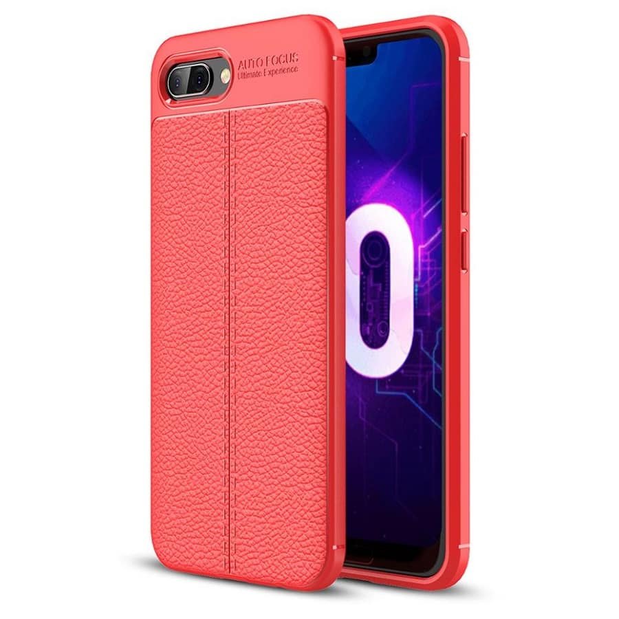Funda Honor 10 Tpu Cuero 3D Roja