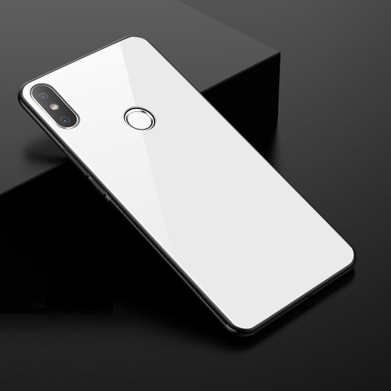 Funda Xiaomi MI 8 Silicone con trasera Cristal Templado Blanca