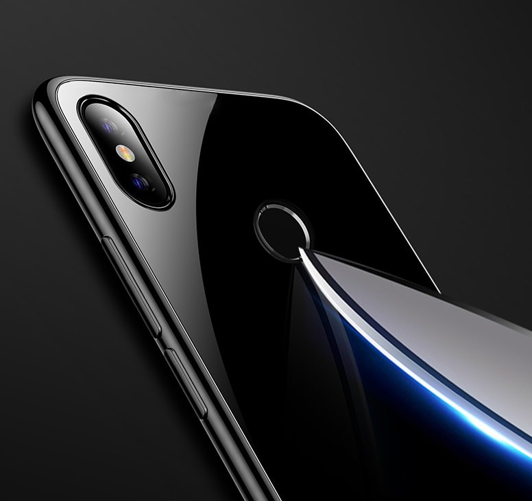 Funda Xiaomi MI 8 Silicone con trasera Cristal Templado Blanca