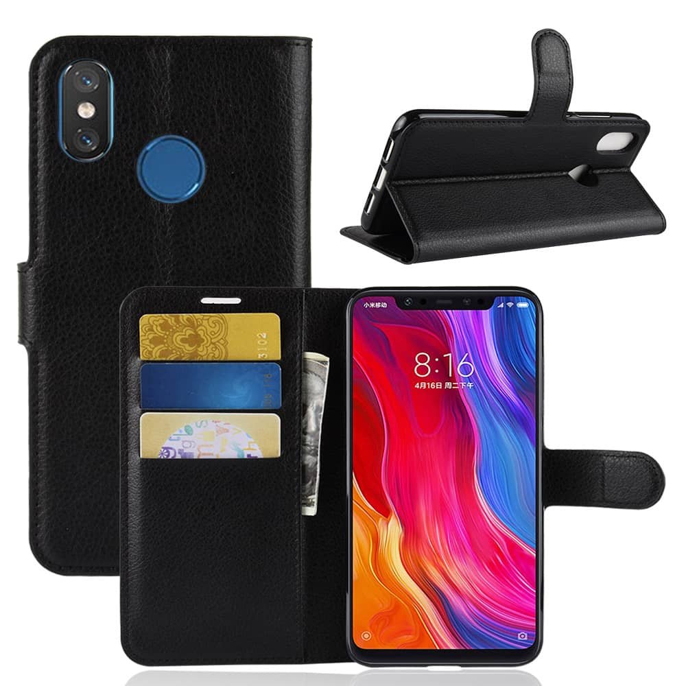 Funda Libro Xiaomi Mi 8 Soporte Negra.