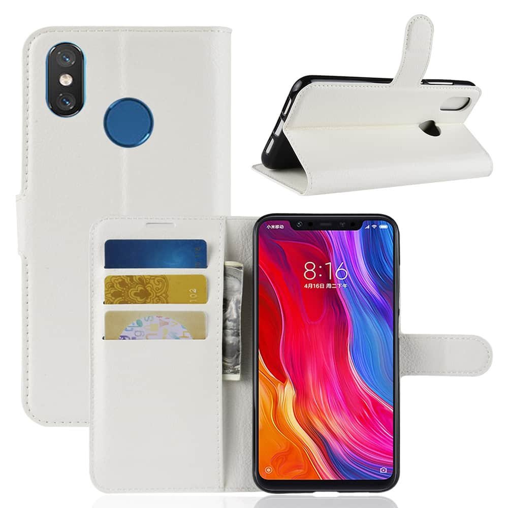 Funda Libro Xiaomi Mi 8 Soporte blanca.