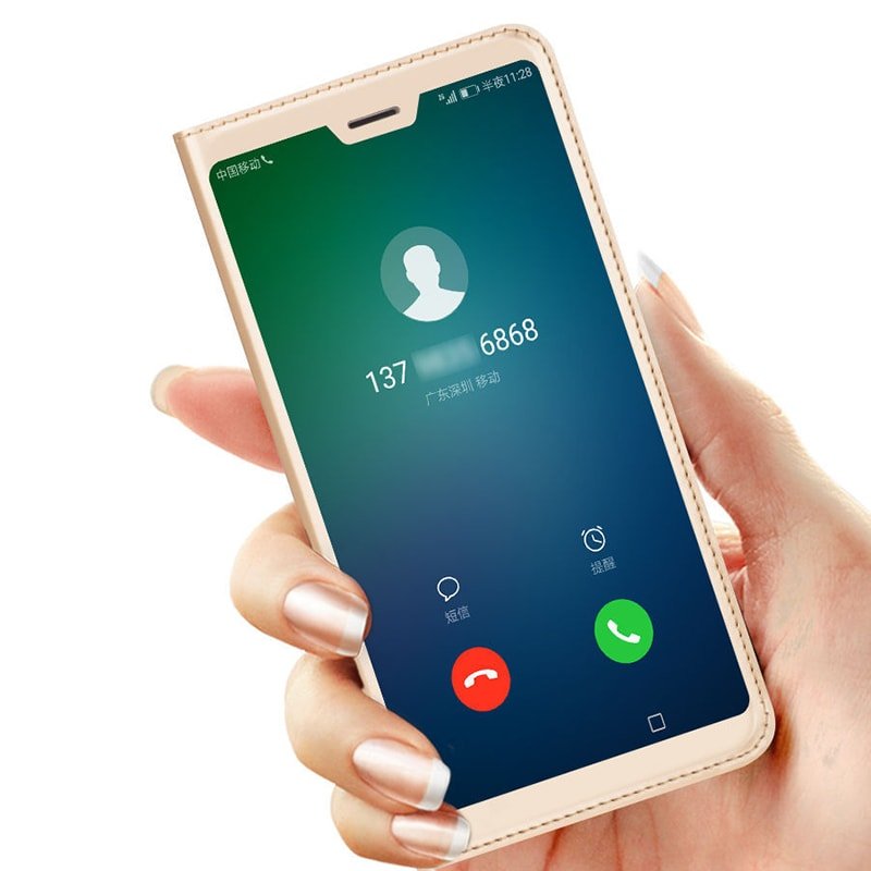 Funda Libro Xiaomi MI 8 con Tapa y Soporte Completa dorada