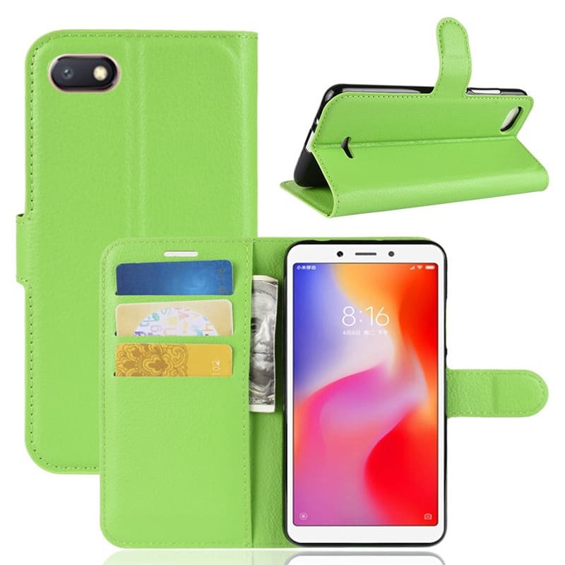 Funda Libro Xiaomi Redmi 6 Soporte Verde.