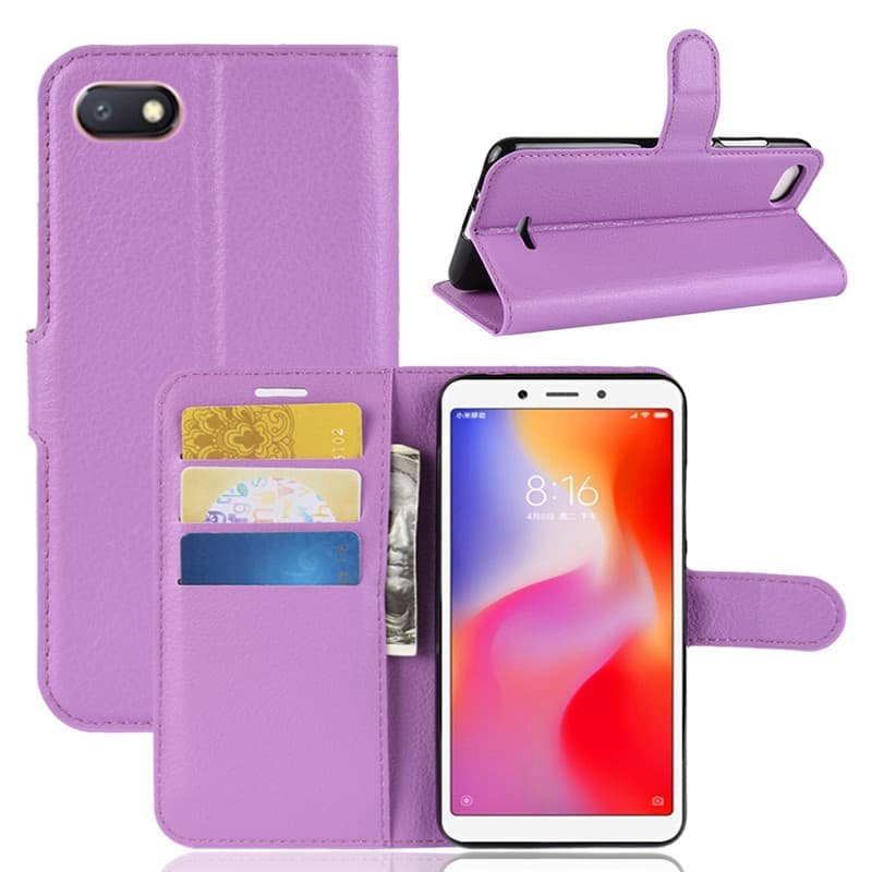 Funda Libro Xiaomi Redmi 6 Soporte Lila.