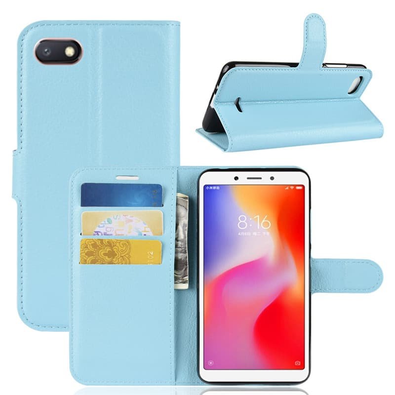 Funda Libro Xiaomi Redmi 6 Soporte Azul.
