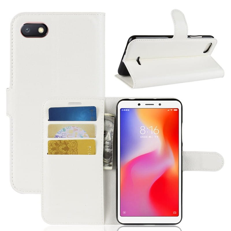 Funda Libro Xiaomi Redmi 6 Soporte Blanca.