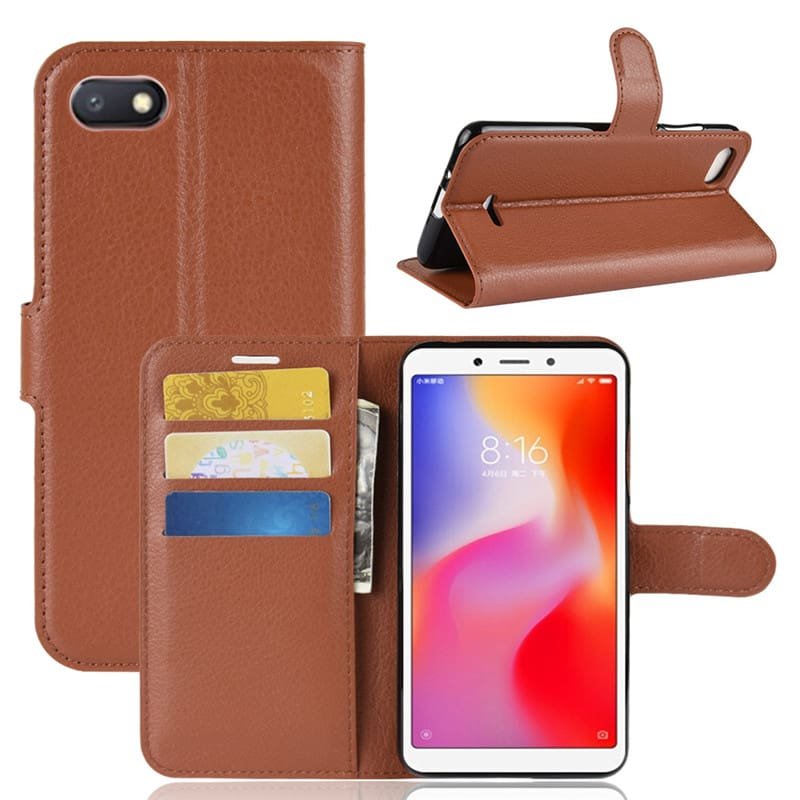 Funda Libro Xiaomi Redmi 6 Soporte Marron.