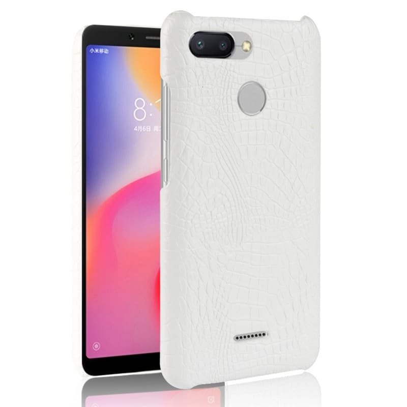 Funda carcasa cuero cocrodilo Blanca Xiaomi Redmi 6