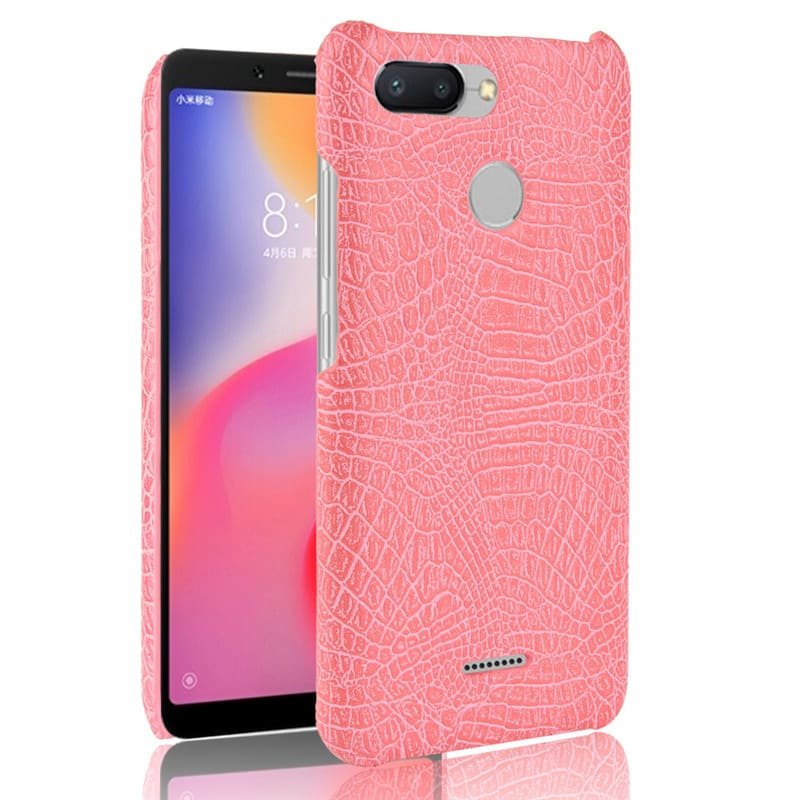 Funda carcasa cuero cocrodilo Rosa Xiaomi Redmi 6