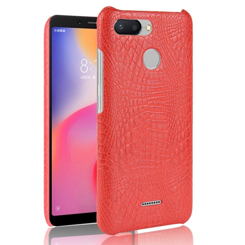 Funda carcasa cuero cocrodilo Roja Xiaomi Redmi 6