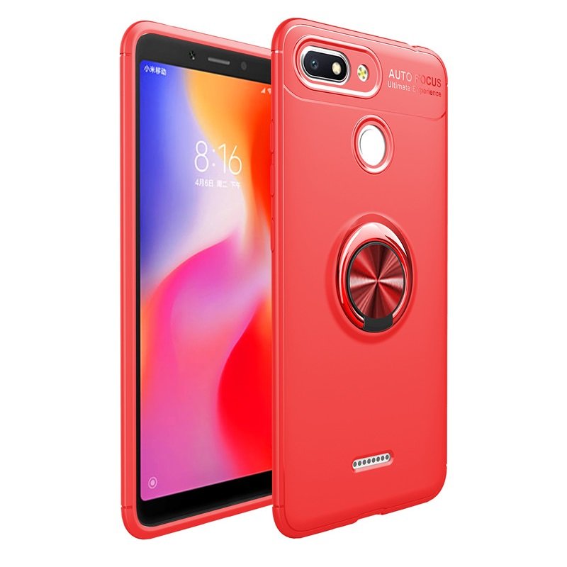 Funda Xiaomi Redmi 6 Anillo Soporte rojo