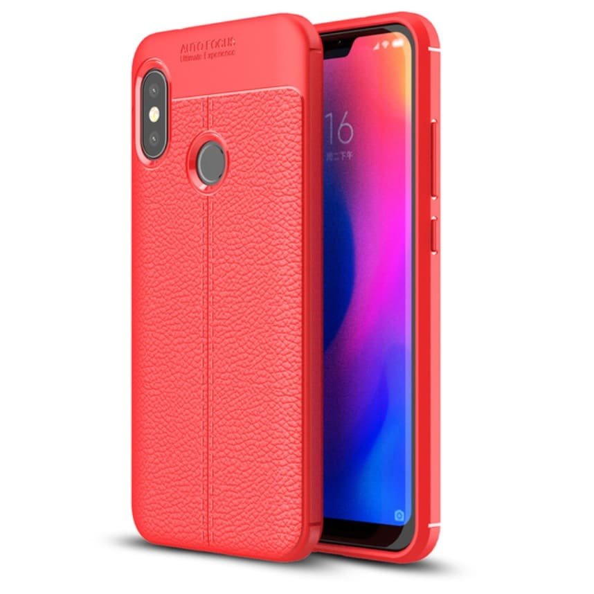 Funda Xiaomi Mi A2 Lite Tpu Cuero 3D Roja