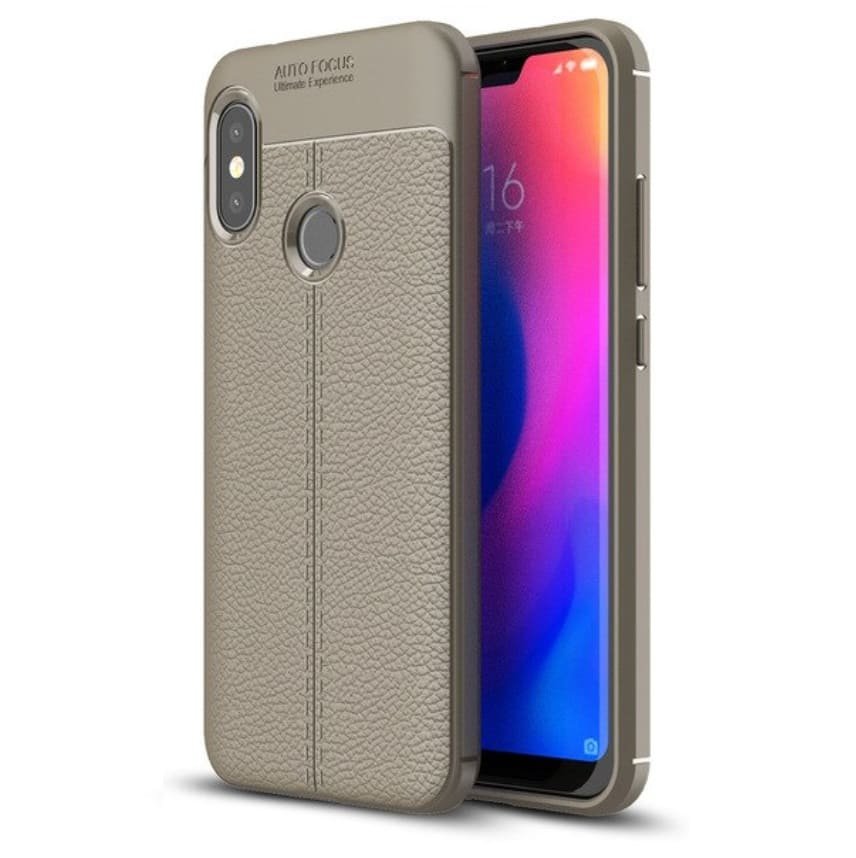 Funda Xiaomi Mi A2 Lite Tpu Cuero 3D Gris